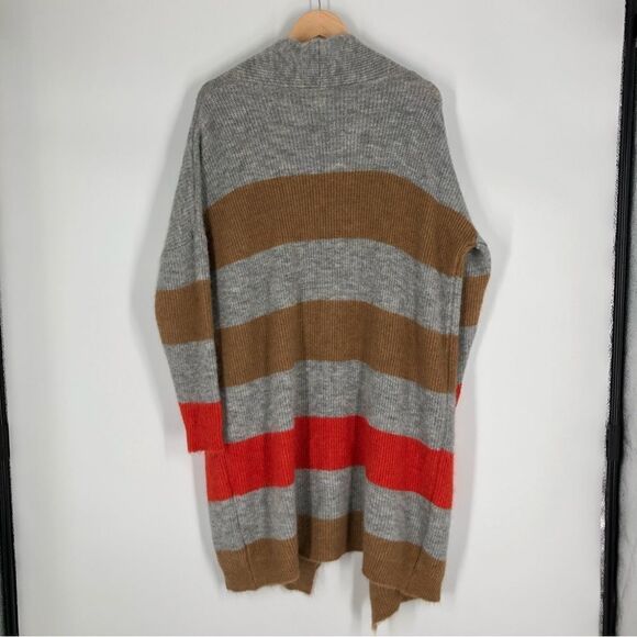 Sita Murt Alpaca Wool Blend Multi Stripe Cardigan Sweater Gray Orange Size 40 - Picture 5 of 10